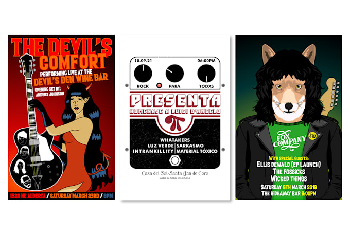 create illustrated posters and flyers