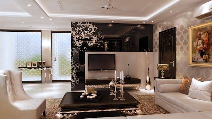 design a realistic 3d interior design with 3ds max