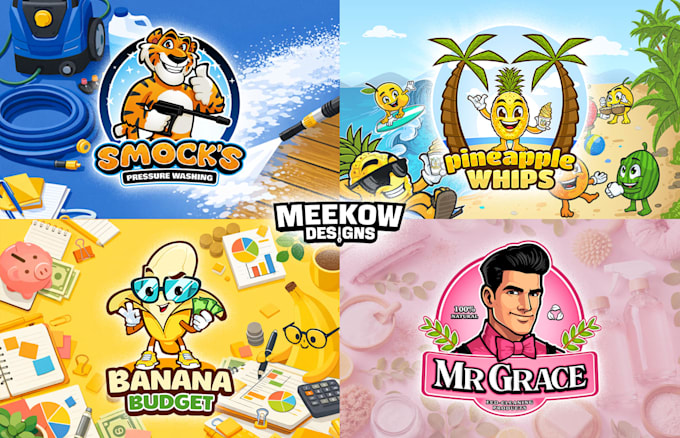 design a cartoon mascot logo for your brand