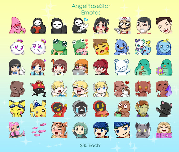 Create twitch emotes for you by Angelbluestar | Fiverr