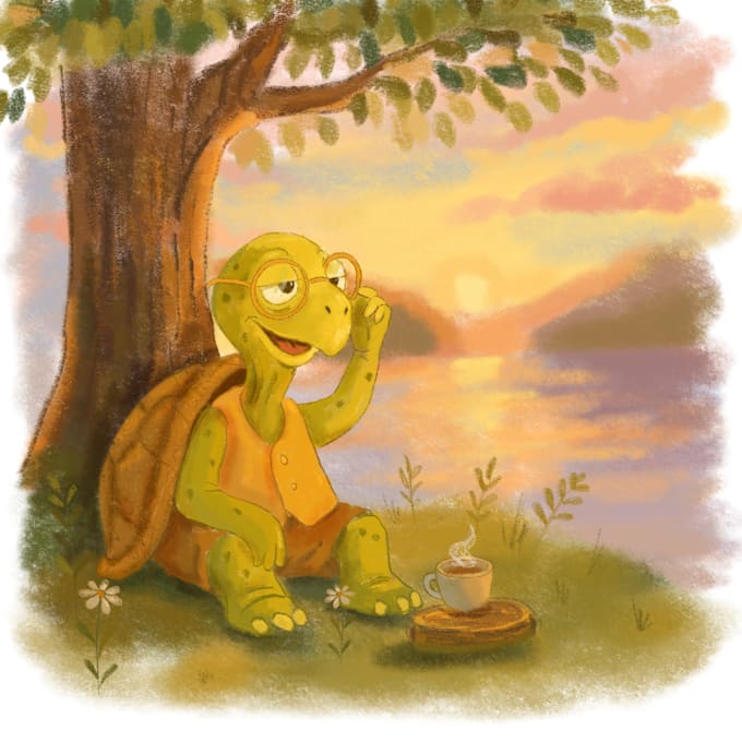 draw watercolor or pencil style children book illustration