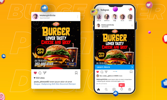 design creative social media posts and web banners