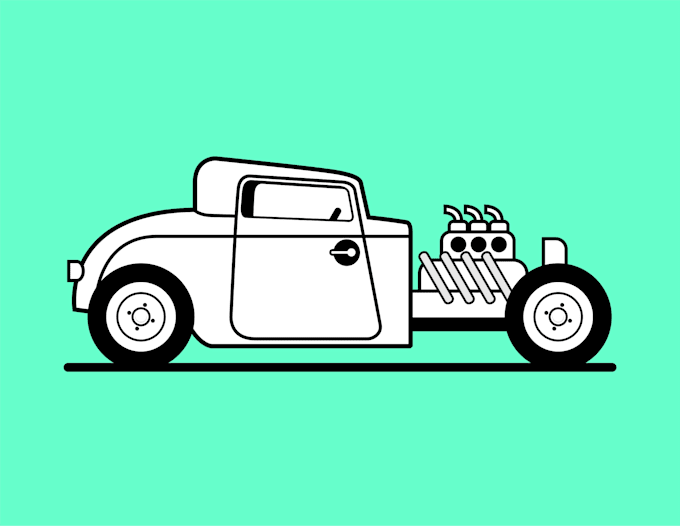 do unique vehicle illustration in flat design style