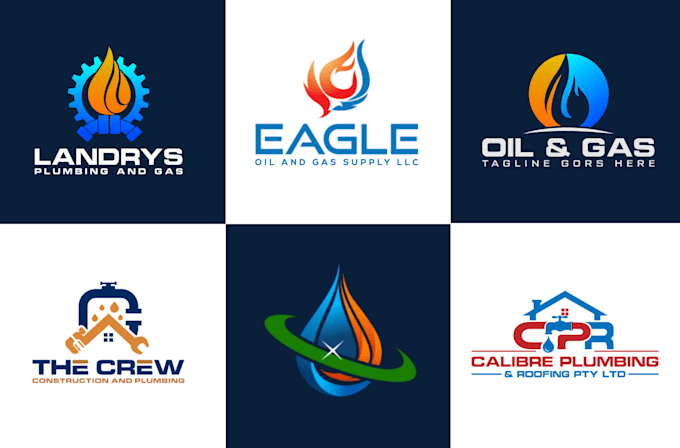 design oil and gas plumbing mechanical hvac logo
