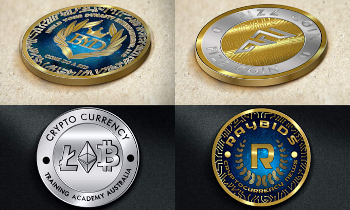 design realistic cryptocurrency logo
