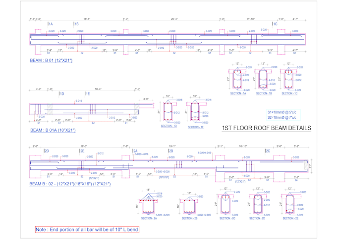 create your structural drawing in auto cad