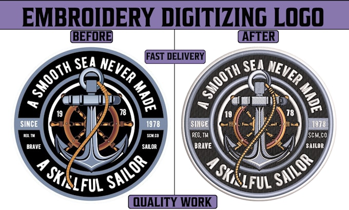 digitize logo into embroidery digitizing dst pes ofm in 1 hour