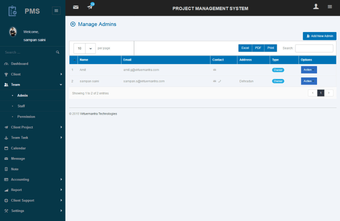 setup project management system CRM