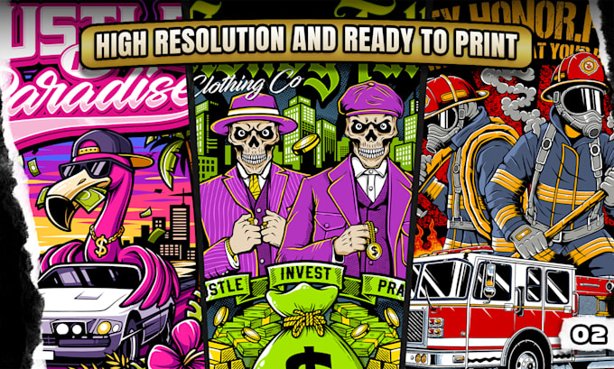 create graphic tshirt design with illustration for clothing brand merch