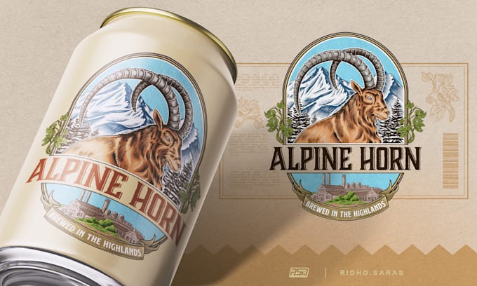 do custom vintage hand drawn logo illustration design