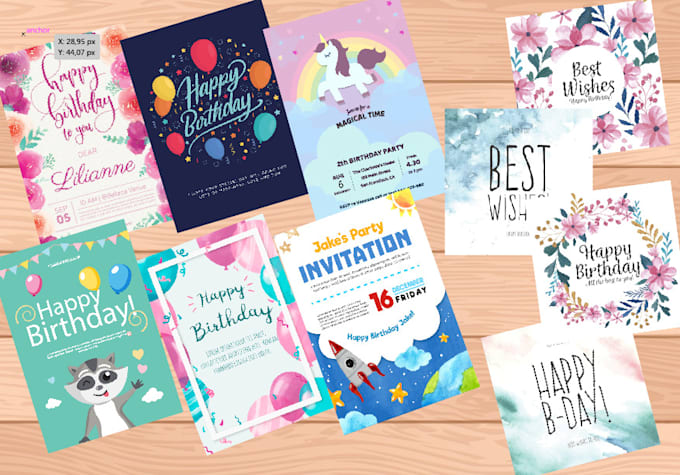design a birthday party , invitation cards