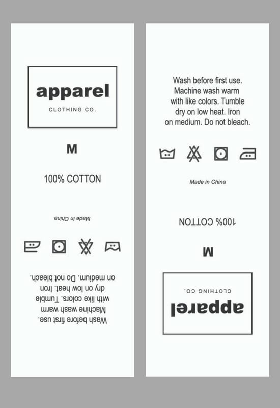 Design a washing label, clothing care label, laundry instructions by ...