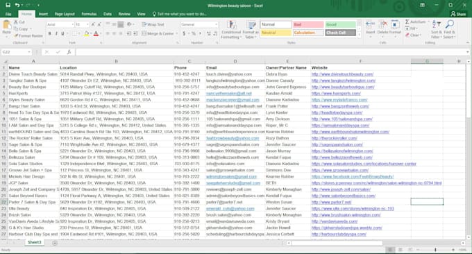 do web research and build an email list for your company