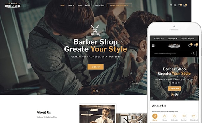 make a online appointment barber or salon website