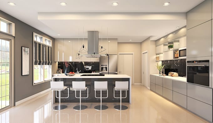 do 3d interior design and render for your residential space