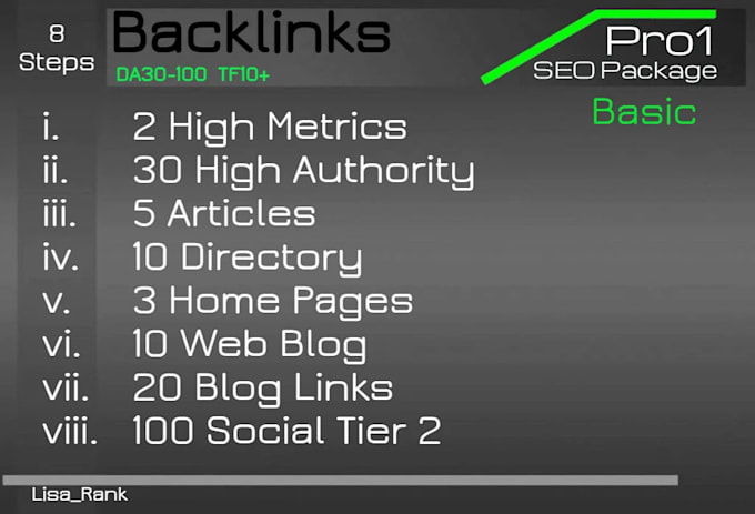 build high quality backlinks in SEO steps