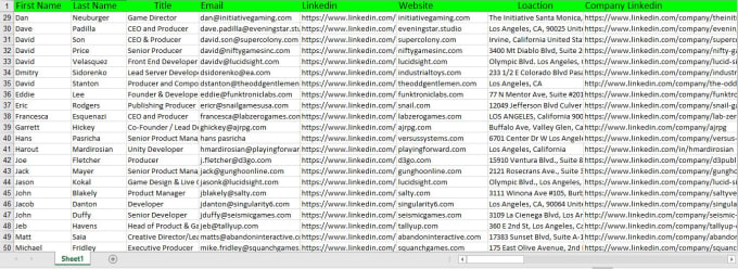 do the owner, CEO, coo, cfo, cto, c level contact list building