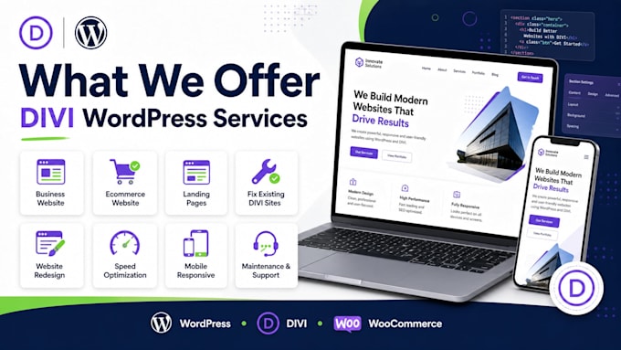 build modern, elegant wordpress website with divi theme