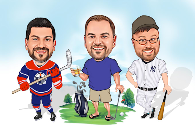 draw sports caricatures, cartoon caricatures