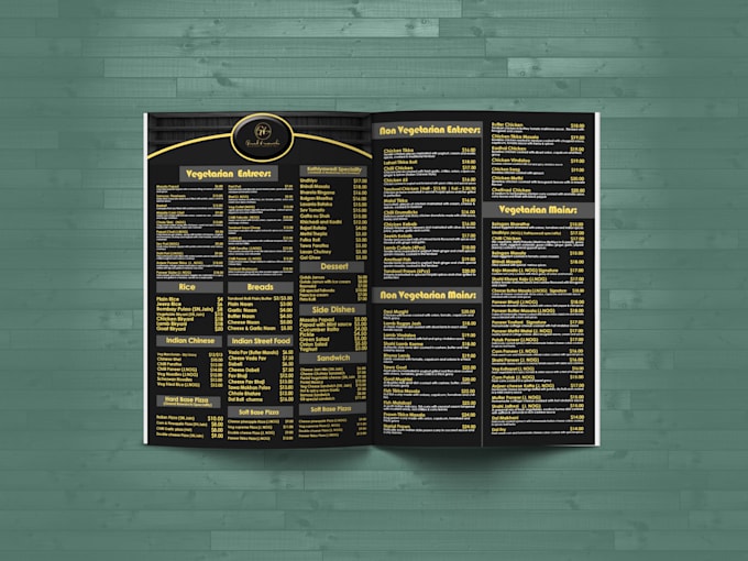design all sized editable restaurant menu