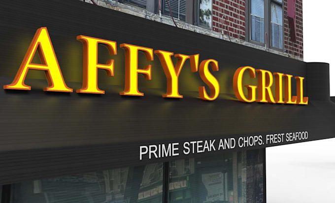 create 3d letters signage designs with lights effects