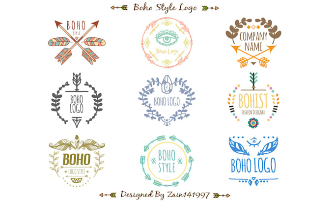 design modern elegant, bohemian, feminine and hand drawn boho logo design
