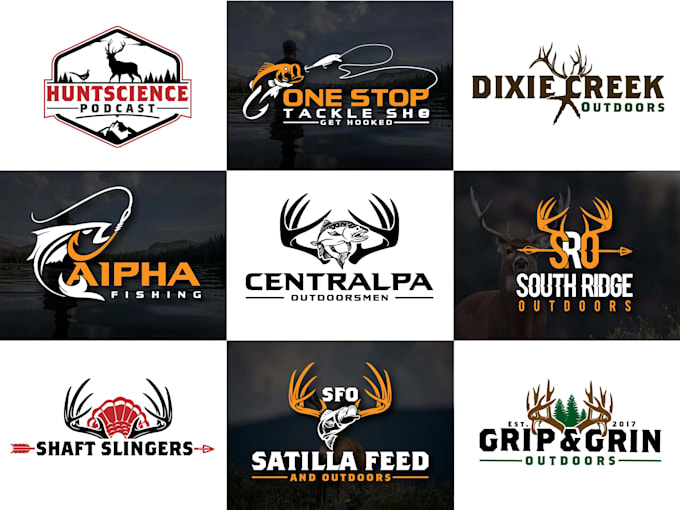 design hunting and fishing logo