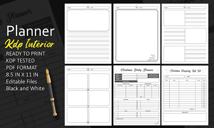 create printable planner, journal, logbook, etc