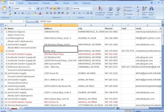 do data scraping, data transfer from web to excel spreadsheet