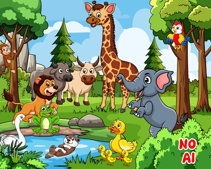 draw children story book illustration