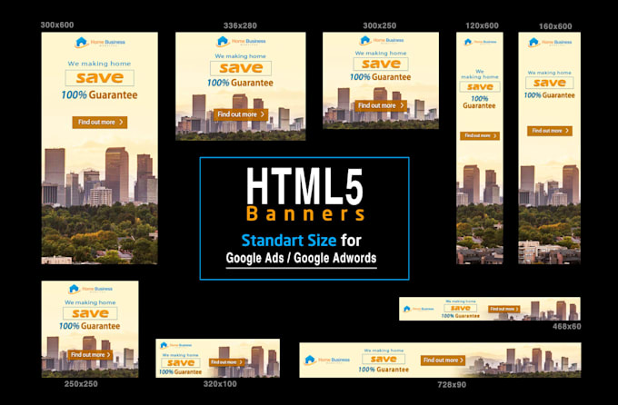 do amazing animated HTML5 banner ads for google adwords