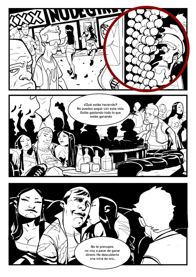 draw amazing black and white comic page