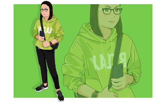 illustrate character in my manga or anime style vector