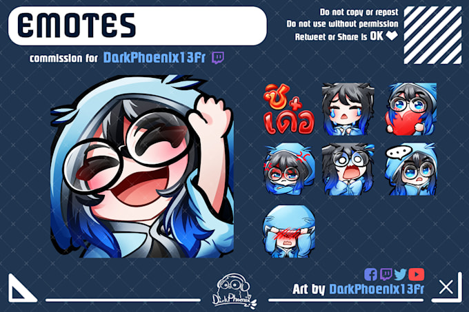 create custom twitch emotes or chat sticker for you