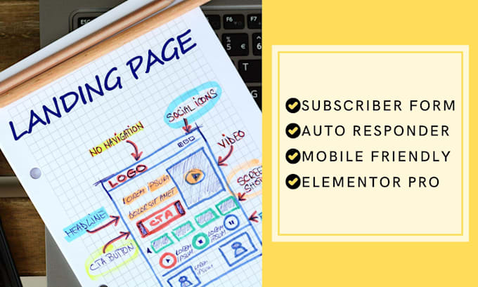 design modern wordpress landing page or elementor landing page