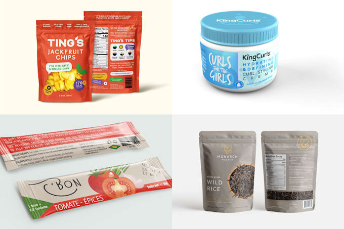 create product packages, pouches, gummy bags, food packaging design