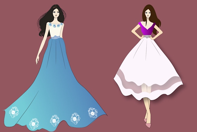 illustrate flat vector fashion or cartoon characters