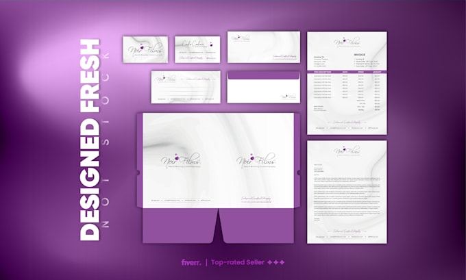 design a complete brand identity, business cards, and stationery