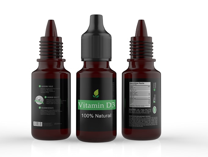 3d make rendering bottle professionally and put label