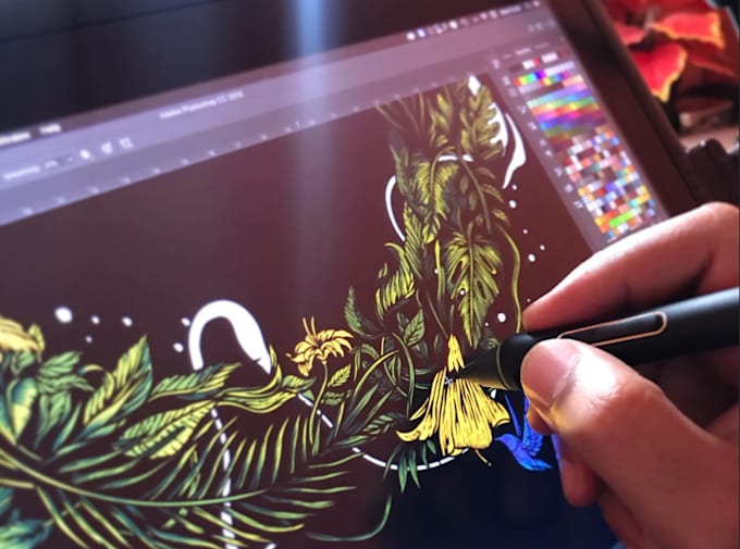 designing vintage line art illustration digital hand drawn