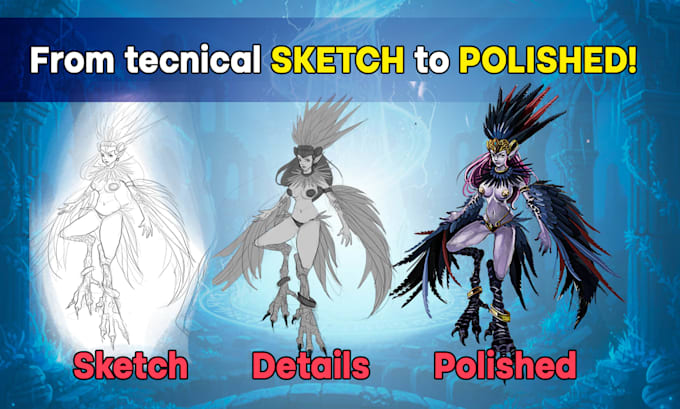 draw 2d game character design for your indie game