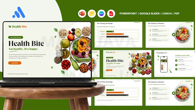 design powerpoint presentation, pitch deck, investor deck