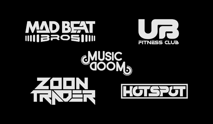 design dj band, text, minimalist business logo design
