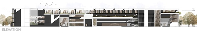 render architecture elevation and sections