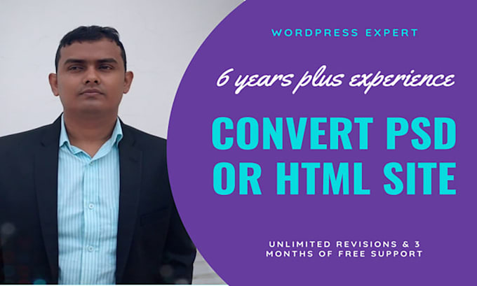 convert PSD or HTML site to wordpress website