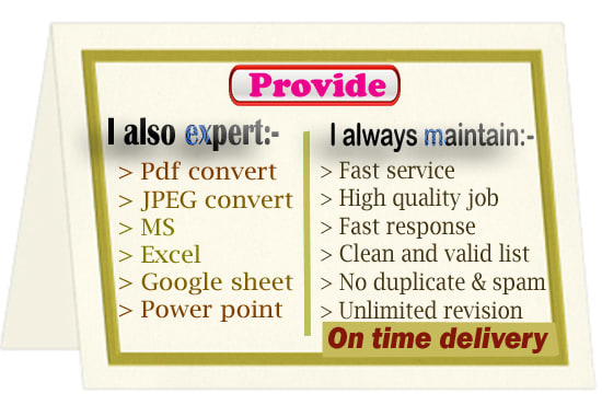 provide email address or email list for email marketing