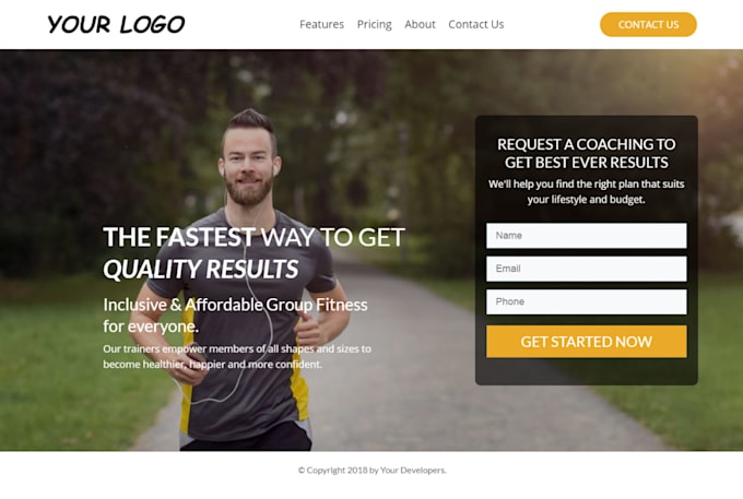 create a stunning one page website or landing page