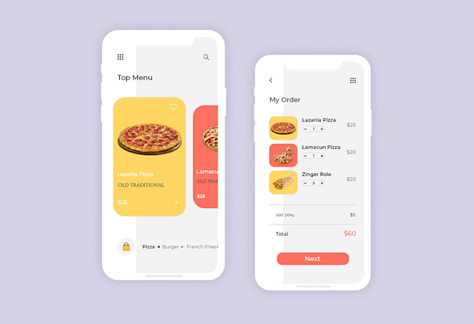 create mobile ui ux design for android app, ios app