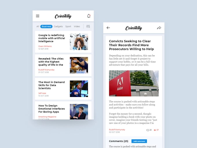create professional news app for android and IOS