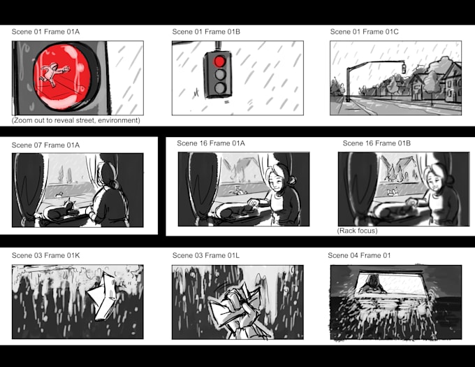 draw storyboards from scripts and ideas